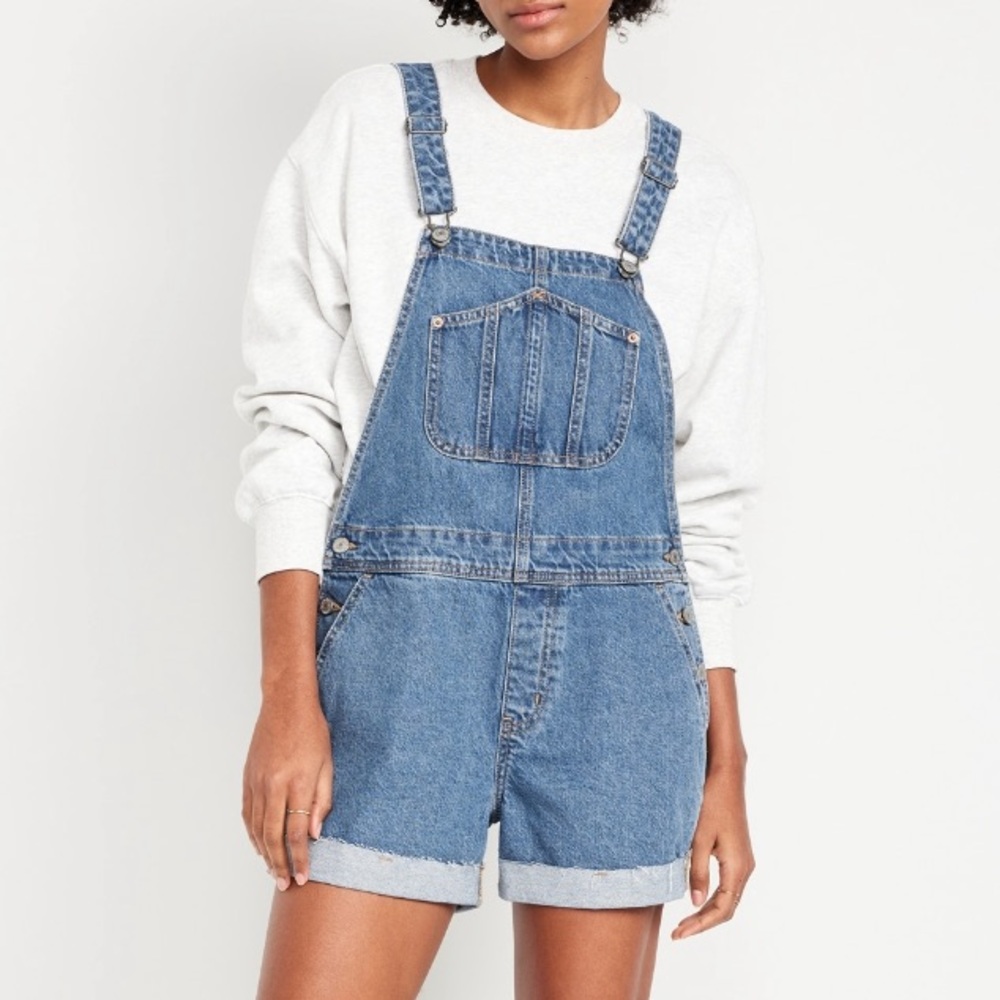 Old Navy Blue Denim Short Overalls